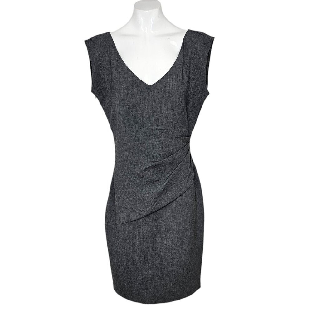 Diane Von Furstenberg  Bevin Ruched Stretch Jersey Sheath Dress Size 10 Gray